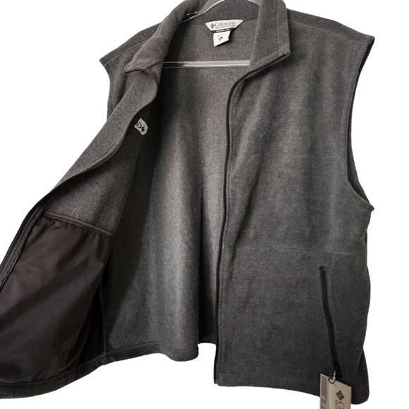 Columbia Sportswear Men's Dark Gray Fleece Zip-Up Vest Size XL - Picture 3 of 5